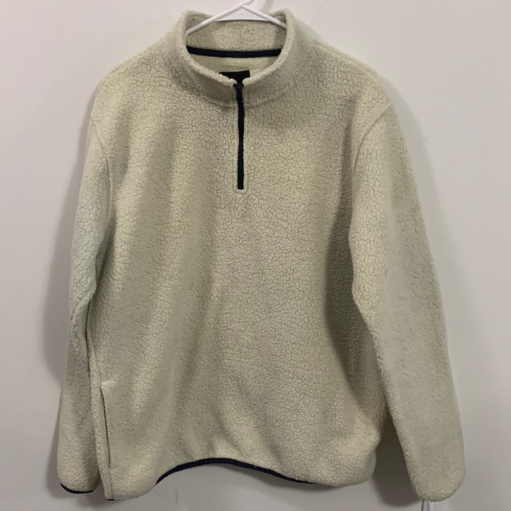 Old River long sleeve quarter zip warm pullover, Size Large, good condition.